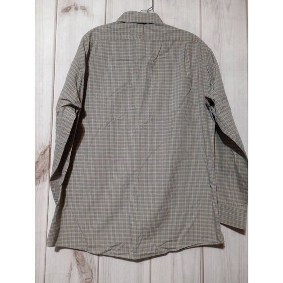 Dockers Shirt Men's Large Blue Tan Button Front‎ Long Sleeve - Picture 2 of 9